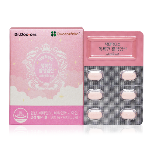 [닥터닥터스]행복한 활성엽산 (500 mg x 60정) / 엽산,비타민B6.B12,아연 함유