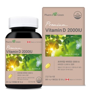 팜그린 프리미엄 비타민D3 2000IU / 300mg x 180캡슐 (6개월분)